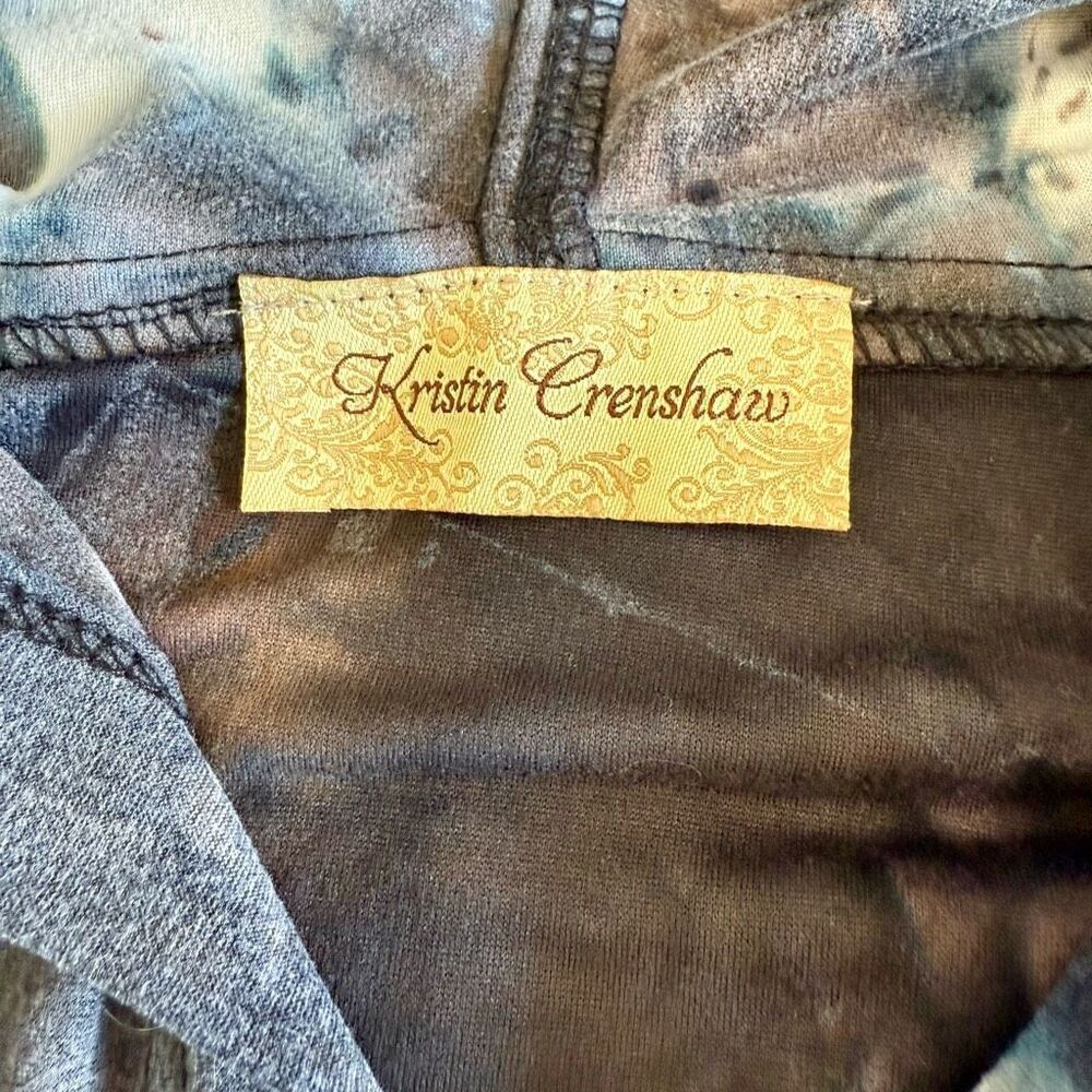 Kristin Crenshaw Black and White Tie Dye Lightweight Zip Up Hoodie - Picture 7 of 11